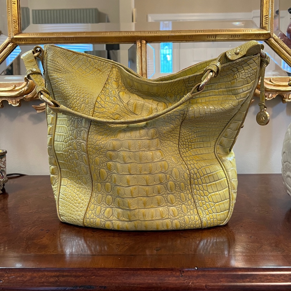 Brahmin Yellow Slouchy Hobo Bag